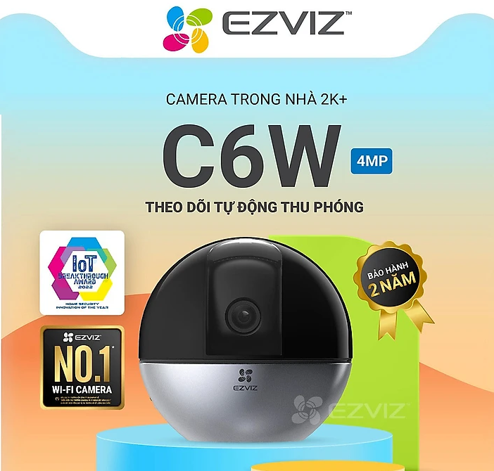 Camera IP Wifi 4MP EZVIZ C6W quay quét 360 độ