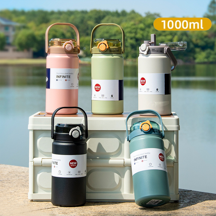 BÌNH GIỮ NHIỆT BAOL 1000ML NẮP BẬT KÈM ỐNG HÚT