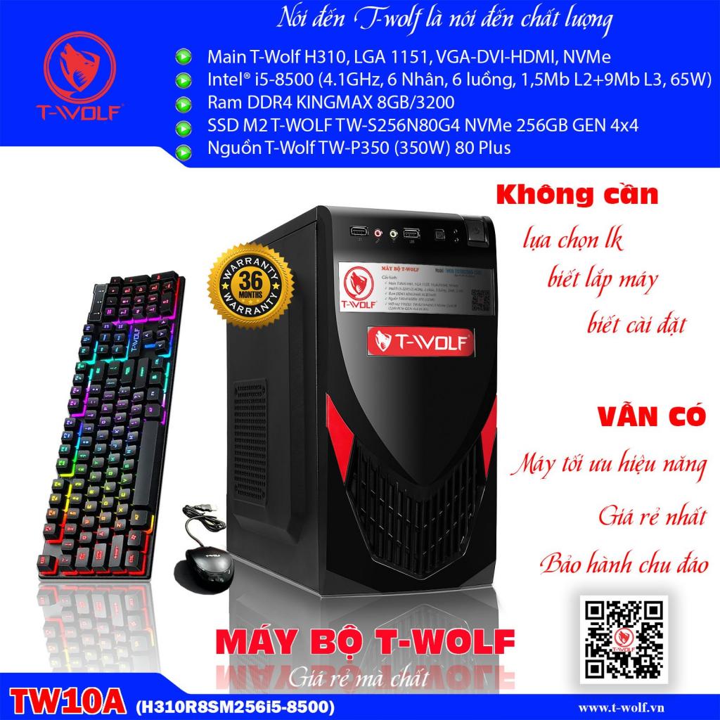 Bộ máy HỌC TẬP & VĂN PHÒNG T-WOLF TW10A (H310R8SM256i5-8500)