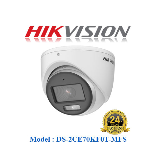 CAMERA(DÒNGAHD)HIKVISION HDTV ColorVu 5MP DS-2CE70KF0T-MFS BAN ĐÊM CÓ MÀU CHÍNH HÃNG